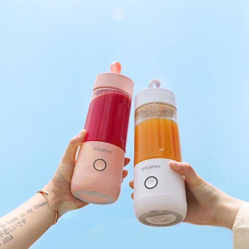 Portable rechargeable blender bottle in pink
