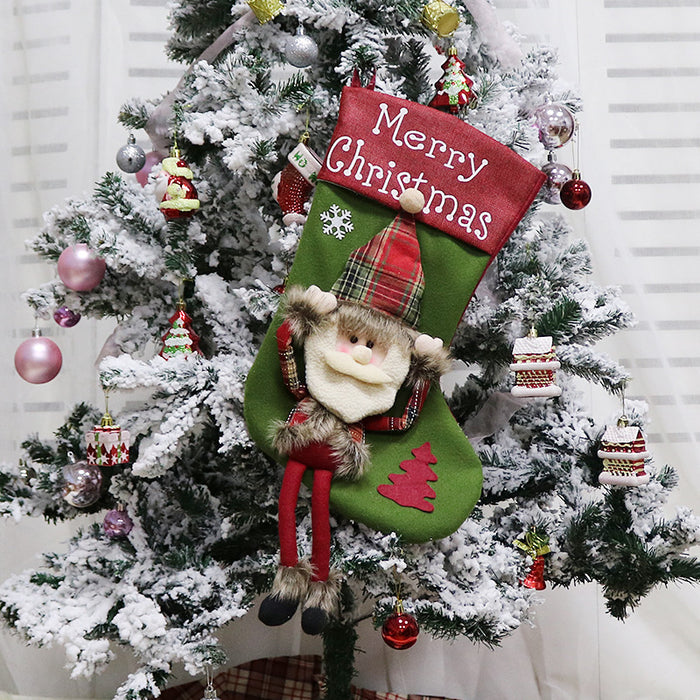 Plovena Large plush Christmas stocking with 3D character