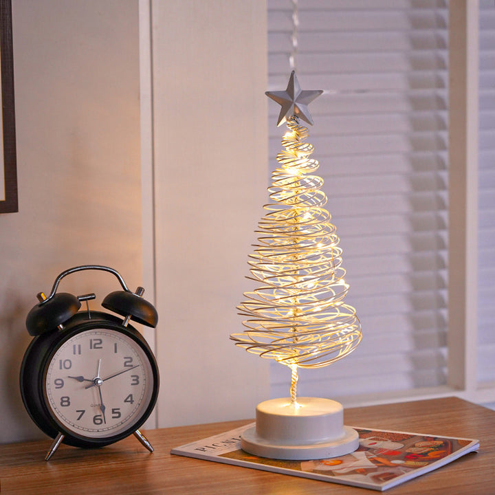 Gold metal LED Christmas tree lamp