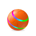 Orange self-rolling LED pet ball