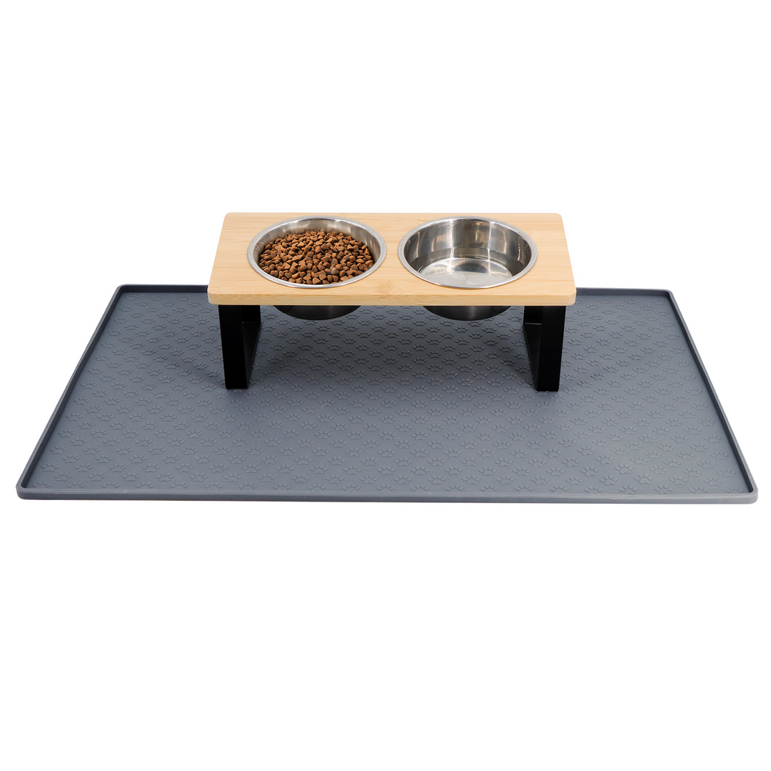 Elevated Dog Bowls With Wooden Stand Stainless Steel Dual Bowls Vet Recommended Fall 2025 Gift