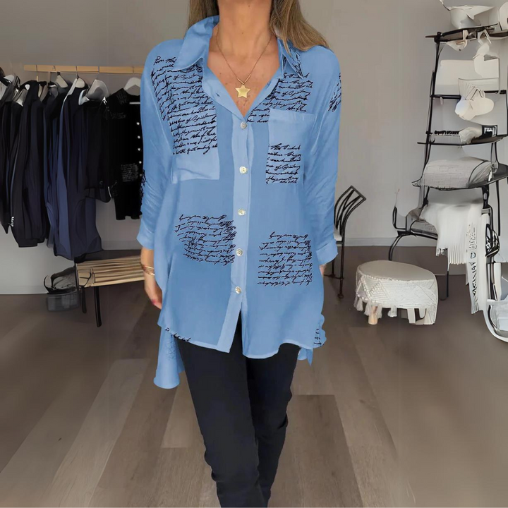 Handwritten Print Button Up Shirt for Men, Short Sleeve Casual Chic Viscose Top
