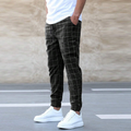 Stylish Men's Trousers with Window Pattern, Comfortable Fit, Versatile for Work and Leisure, Machine Washable