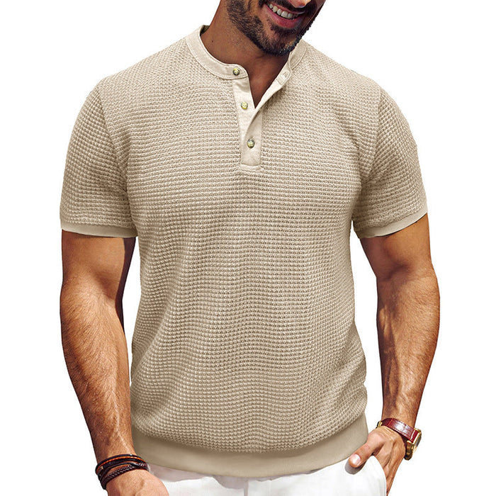 Soft men's pullover - textured knit, synthetic fiber blend, casual everyday wear