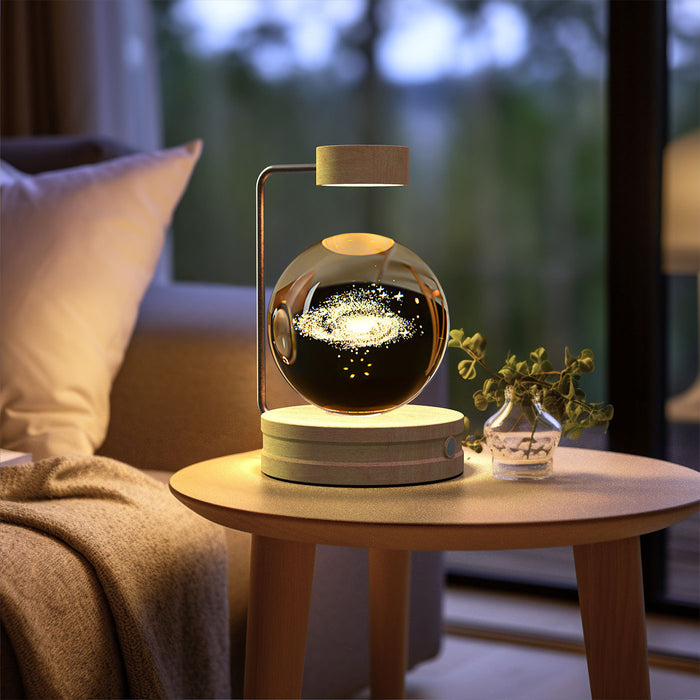 Plovena Crystal ball lamp with 3D engraved design