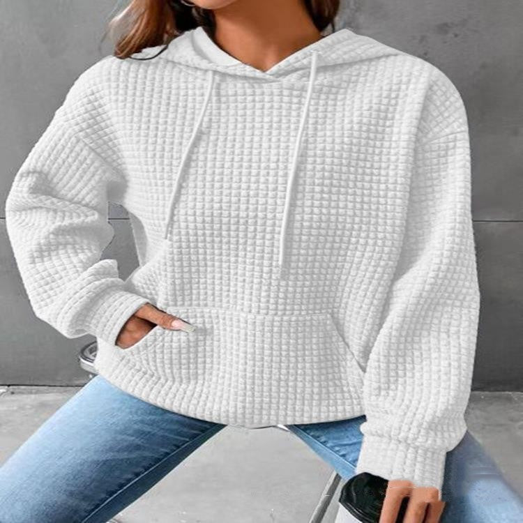 Soft Cozy Women’s Hoodie Jumper - Waffle Knit Layering