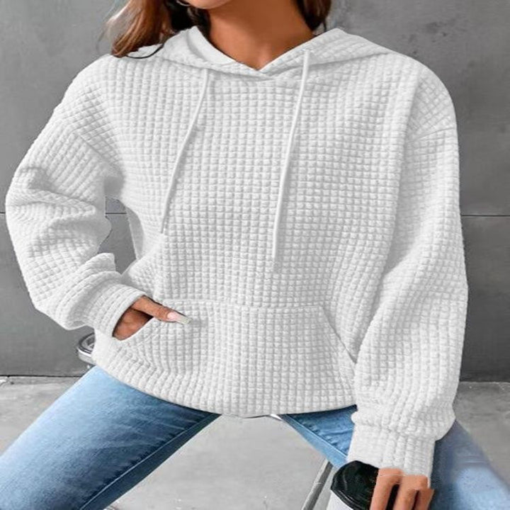 Soft Cozy Women’s Hoodie Jumper - Waffle Knit Layering