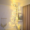 Willow vine LED lights over a mirror