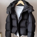 Warm Women's Puffer Jacket - Cropped, Cotton Padded, City