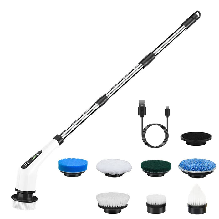 Plovena Cordless spin scrubber with telescopic arm