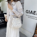 Lightweight Women's Crossbody Bag - Macrame Cylinder, Cotton Rope-Weave, Everyday Wear