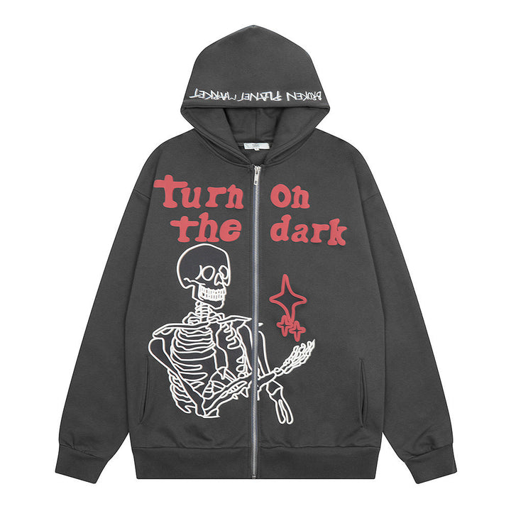 Oversized Men’s Hooded Cardigan - Zip, Cotton, Autumn