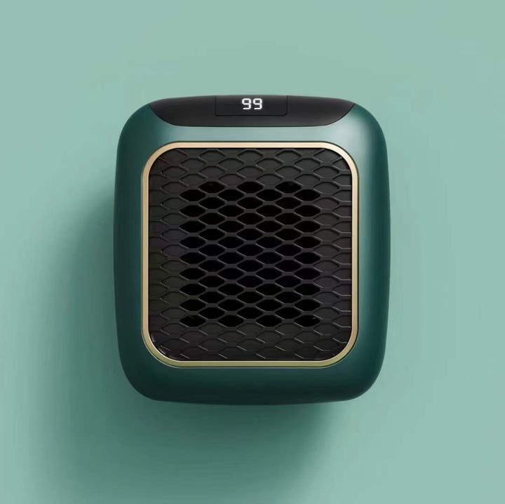 Compact wall socket heater with LED display