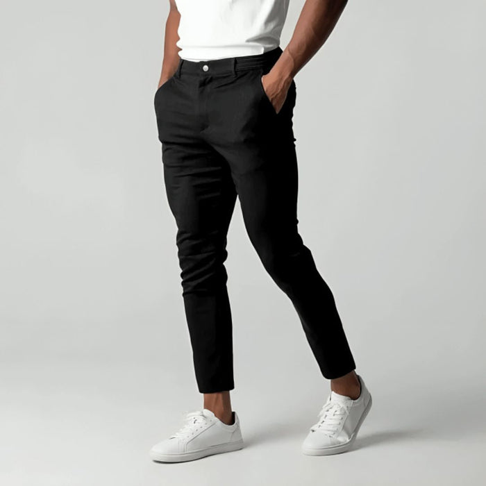 Men's Stretch Trousers, Ultra-Stretch Fabric, Comfortable Fit for Work and Casual Wear, Available in Slim, Regular, and Relaxed Styles