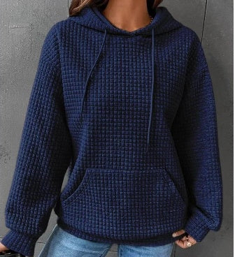Soft Cozy Women’s Hoodie Jumper - Waffle Knit Layering