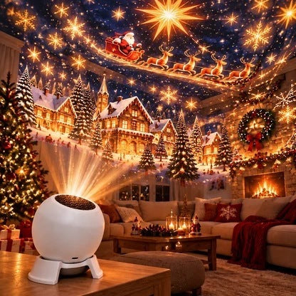 Christmas projector light casting patterns