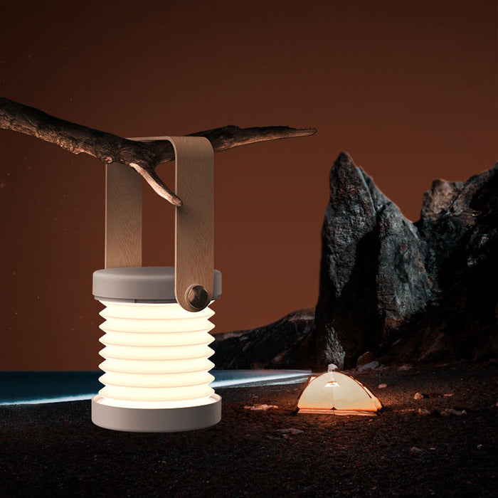 Plovena Foldable LED lantern night light with wooden handle