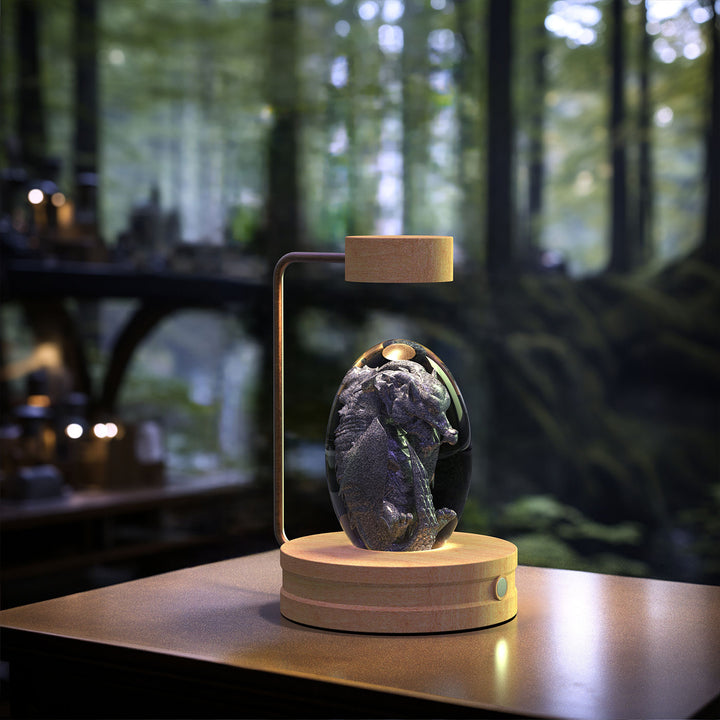 Crystal ball lamp with engraved 3D design