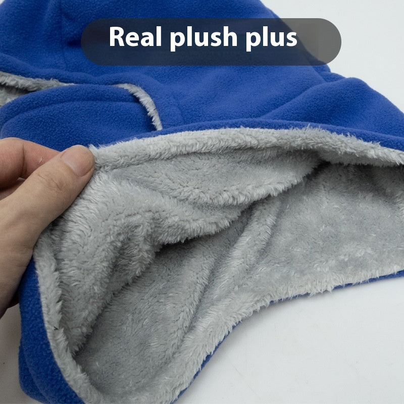 Fleece hooded balaclava with face cover