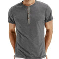 Soft Men's Henley Tee - Short-Sleeve, Button-Placket, Polyester, Everyday Casual Wear