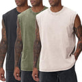 Lightweight Men's Sleeveless Vest - Washed Batik Cotton, Casual Daily Wear, All-Season