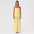 Lightweight Women's Maxi Dress - Tube-Top, High Waist, Slit, Flowy Skirt, For Evening Events