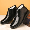 Warm Cozy Mens Ankle Boots - Cap Toe, PU Leather, Winter