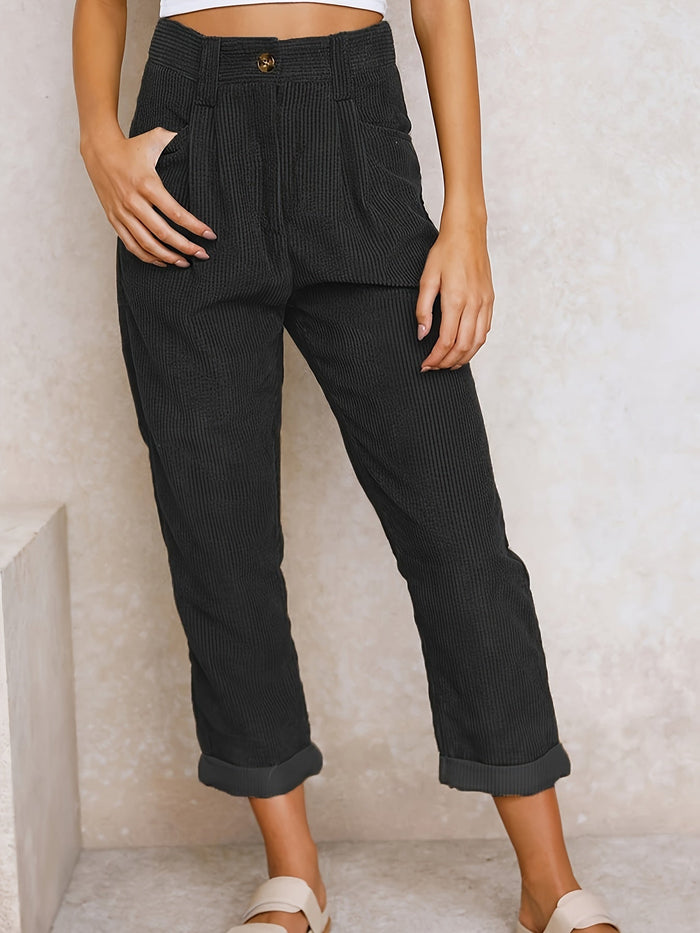 High Waist Casual Women's Trousers, Soft Comfortable Fabric, Relaxed Fit, Versatile Styling, Available in Sizes S to 3XL