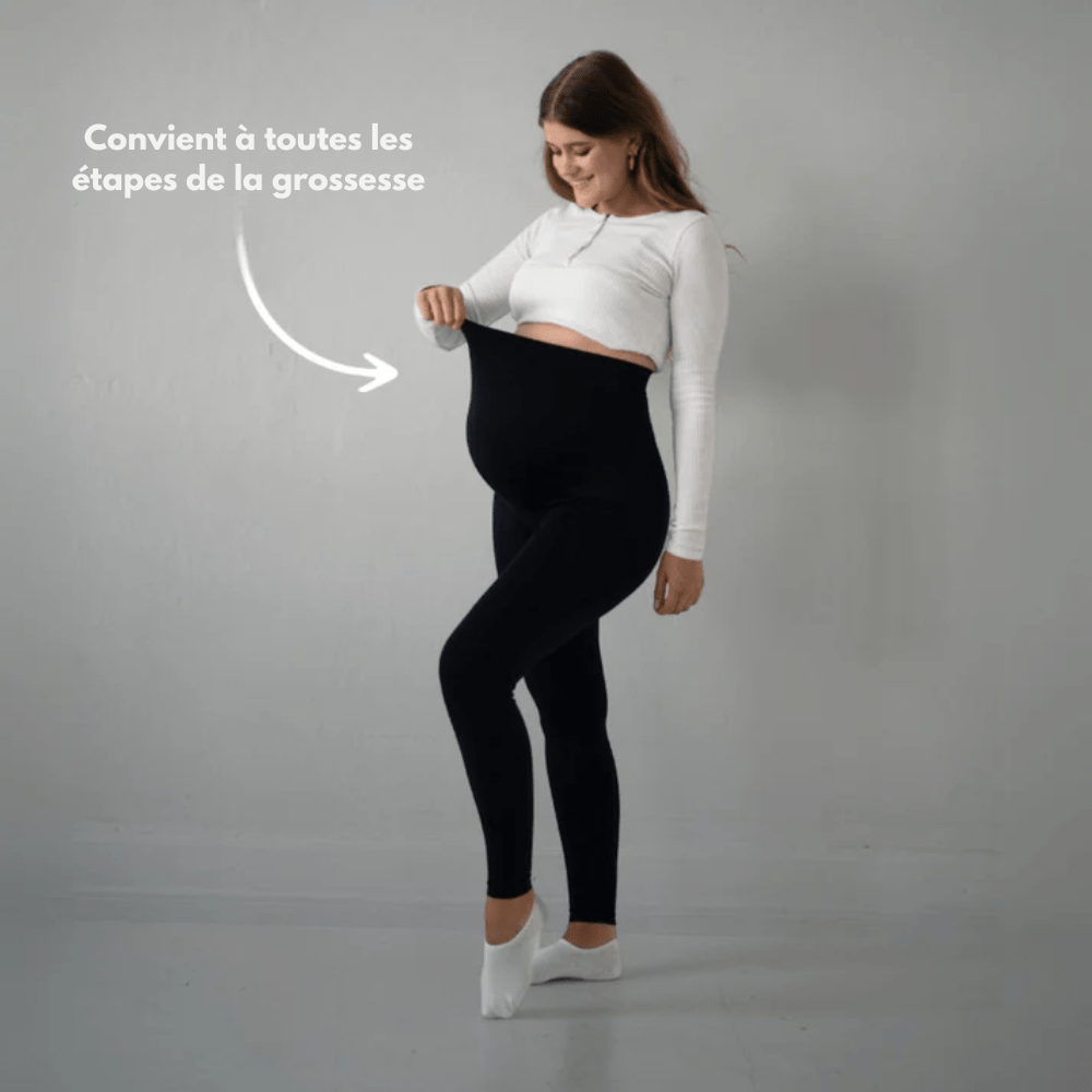 Comfortable Maternity Leggings with Supportive Stretch Belt for Pregnancy and Postpartum, Full-Length Yoga Trousers