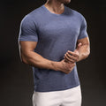 Breathable men's t-shirt – slim-fit short-sleeve pullover, polyester, everyday wear