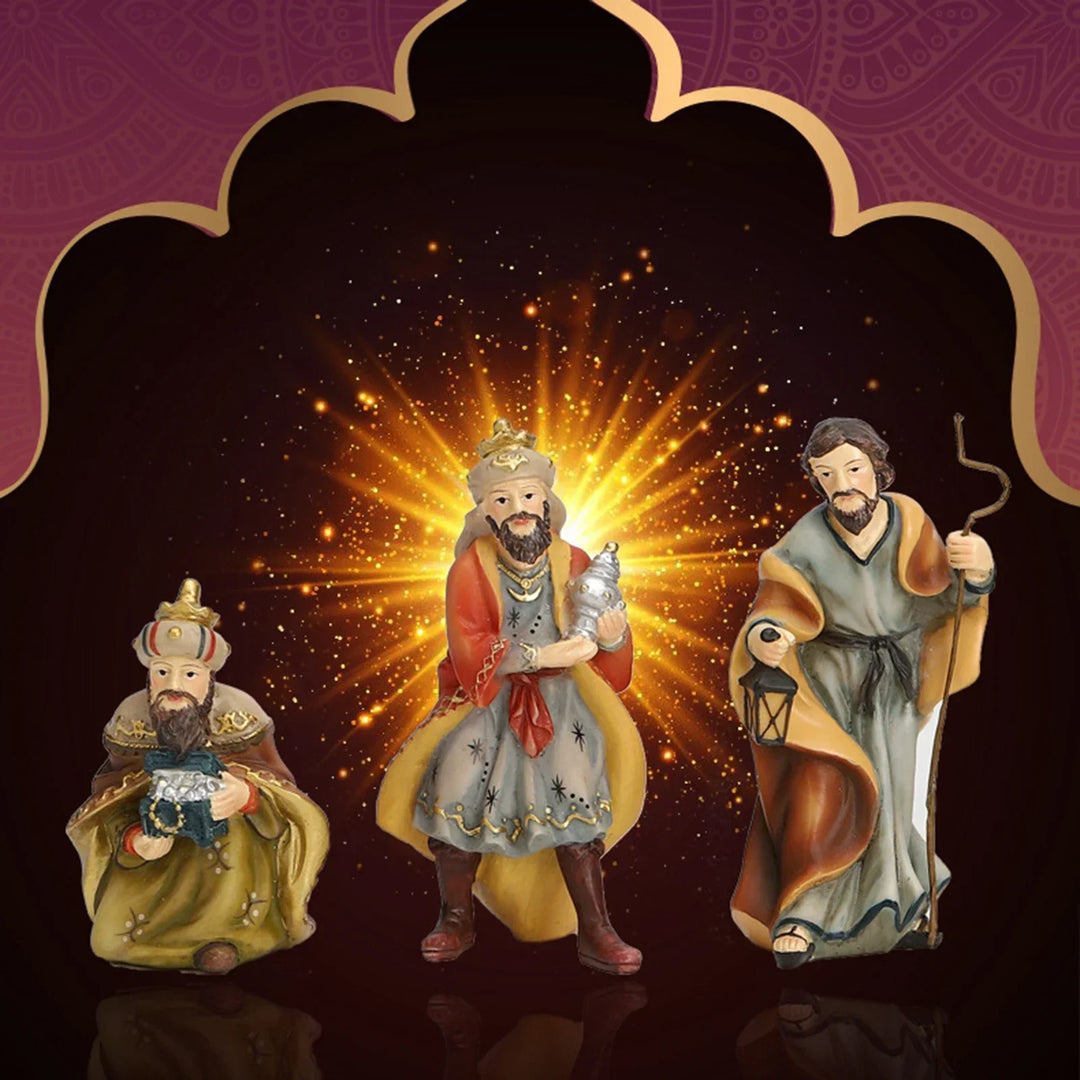 Nativity Set 4 Inch Resin Figures 11 Piece Manger Scene Nativity Christmas Decor Indoor Outdoor Catholic Gift