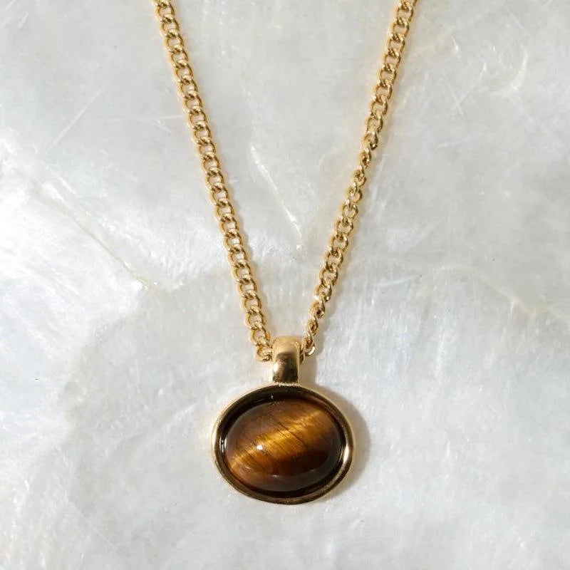 Layered Gold Tone Necklace Set With Resin Stone Pendants Boho Statement jewellery Gift Idea Fall 2026