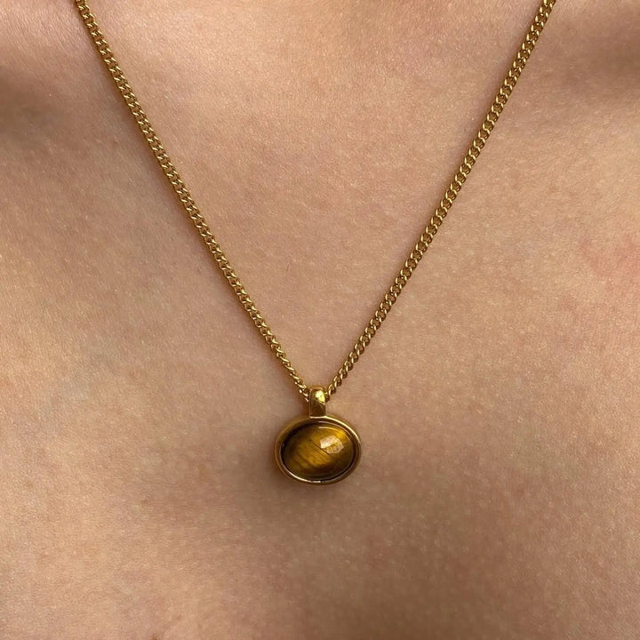 Layered Gold Tone Necklace Set With Resin Stone Pendants Boho Statement jewellery Gift Idea Fall 2026