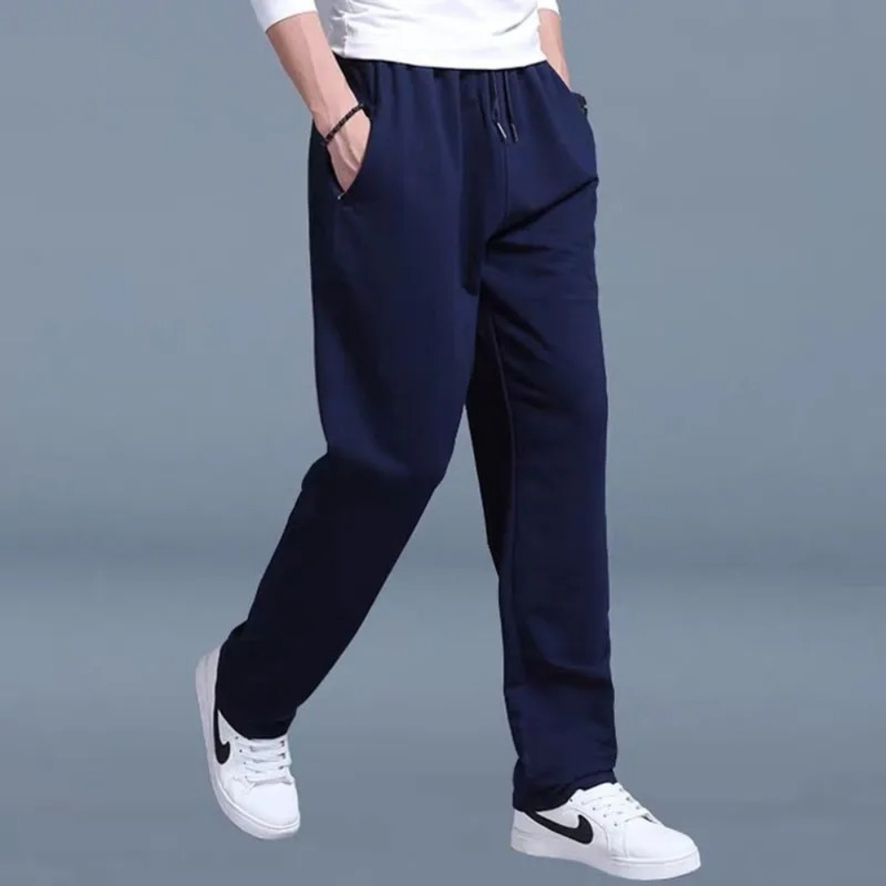 Light Summer Jogging Trousers for Men, Comfortable Wide Leg SweatTrousers with Adjustable Waistband, Cotton Training Joggers