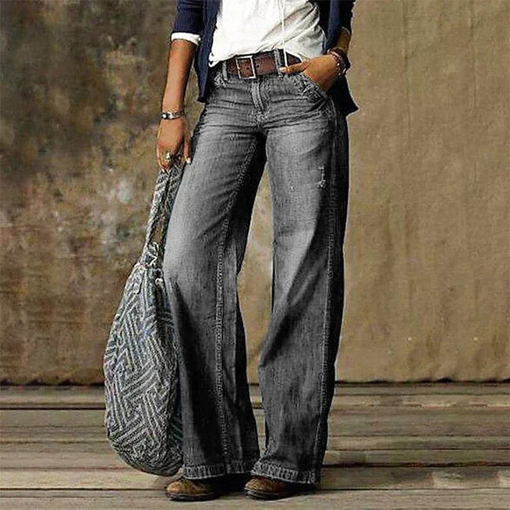 Breathable women’s wide-leg Trousers – classic denim style, comfortable, for everyday wear