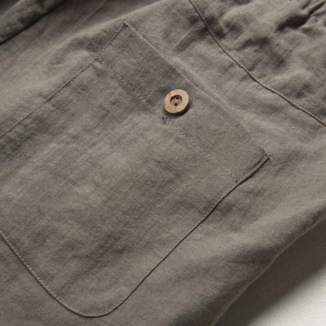 Linen Relaxed Trousers for Men and Women, Breathable Flax Cotton Blend, Lightweight Casual and Formal Wear