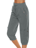 Breathable women's casual Trousers – elastic waistband, 100% cotton, for everyday and sports