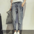 Breathable women's casual jeans – relaxed fit, polyester, for everyday wear