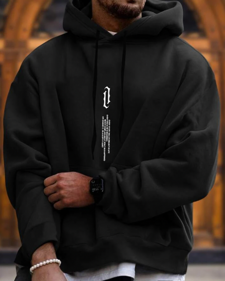 Oversized Cozy Men’s Hoodie - Relaxed Cut, Cotton Blend