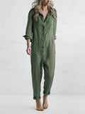 Breathable women's jumpsuit – long-sleeve design, cotton blend, for all seasons