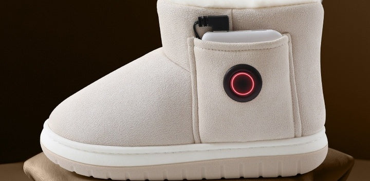 Plush heated indoor boots