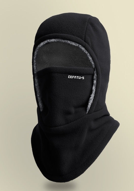 Plovena Fleece Hooded Balaclava with Pull-Down Face Cover