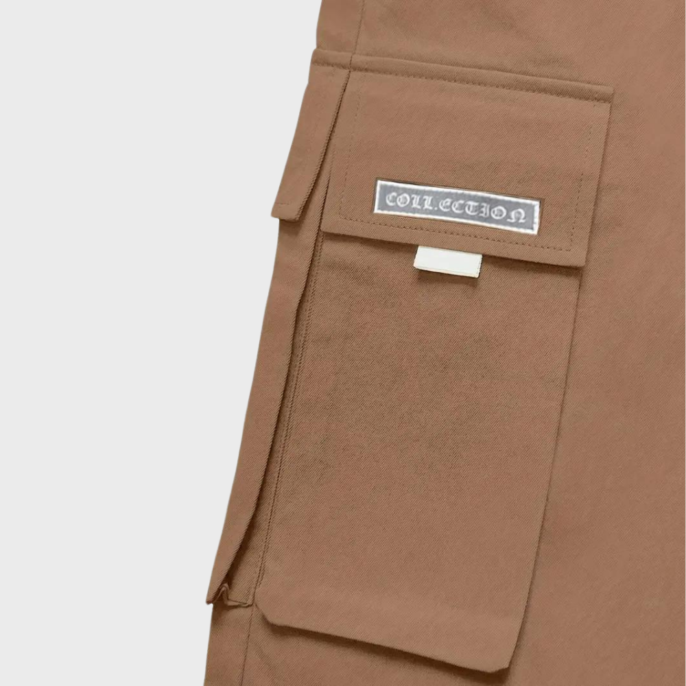 Relaxed Fit Black Cargo Trousers for Men, Breathable and Flexible Casual Trousers with Functional Pockets