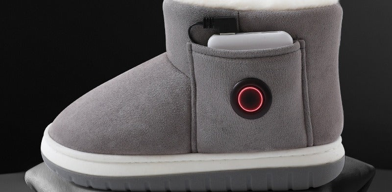 Plush heated indoor boots