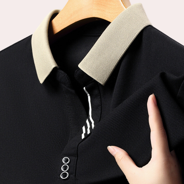Men's Long Sleeve Polo Shirt, Comfortable Polyester Fabric, Classic Collar, Versatile colours, Regular Fit