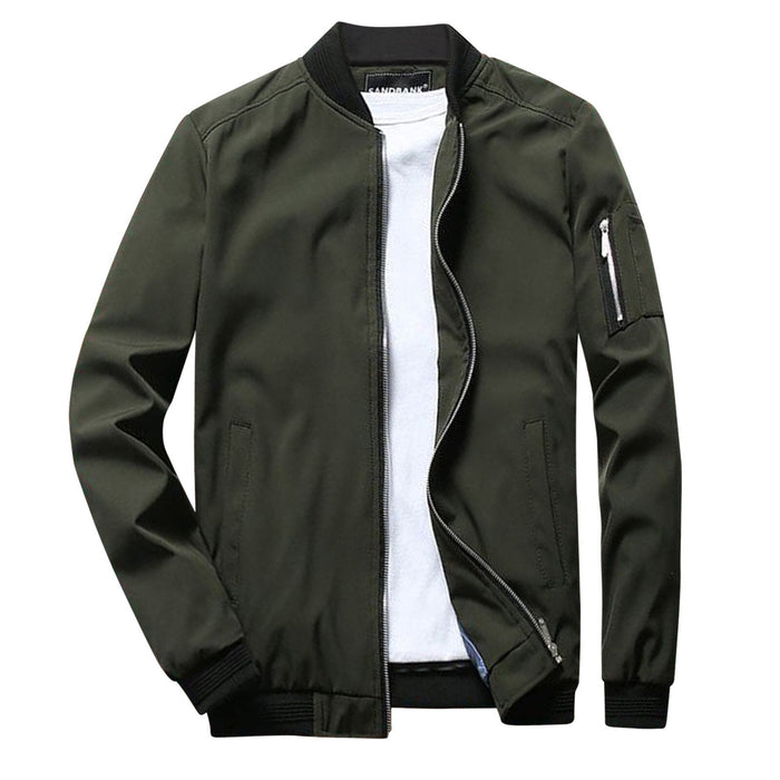 Lightweight Mens Bomber Jacket - Waist Length, Cotton Blend