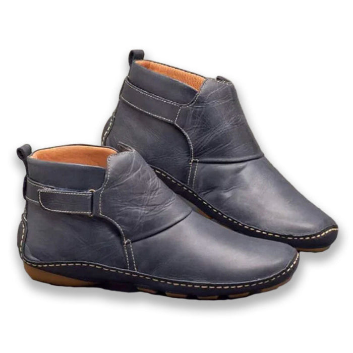 Stylish Black Ankle Boots for Women, Lightweight Anti-Slip Booties with Comfortable Fit and Elastic Lace-Up Closure