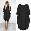 Plus Size Women's Dress with Pockets, Oversize Relaxed Fit, Soft Lightweight Fabric, Sizes S-5XL