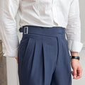 Stylish Loop Detail Trousers for Modern Silhouette, Comfortable Fit, Versatile for Casual and Semi-Formal Wear