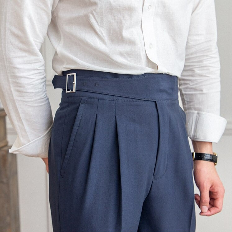 Stylish Loop Detail Trousers for Modern Silhouette, Comfortable Fit, Versatile for Casual and Semi-Formal Wear
